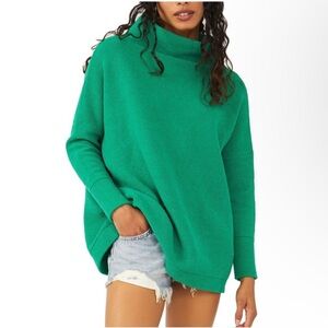 Free People Ottoman Oversized Slouchy Ribbed Tan Sweater Green size Medium